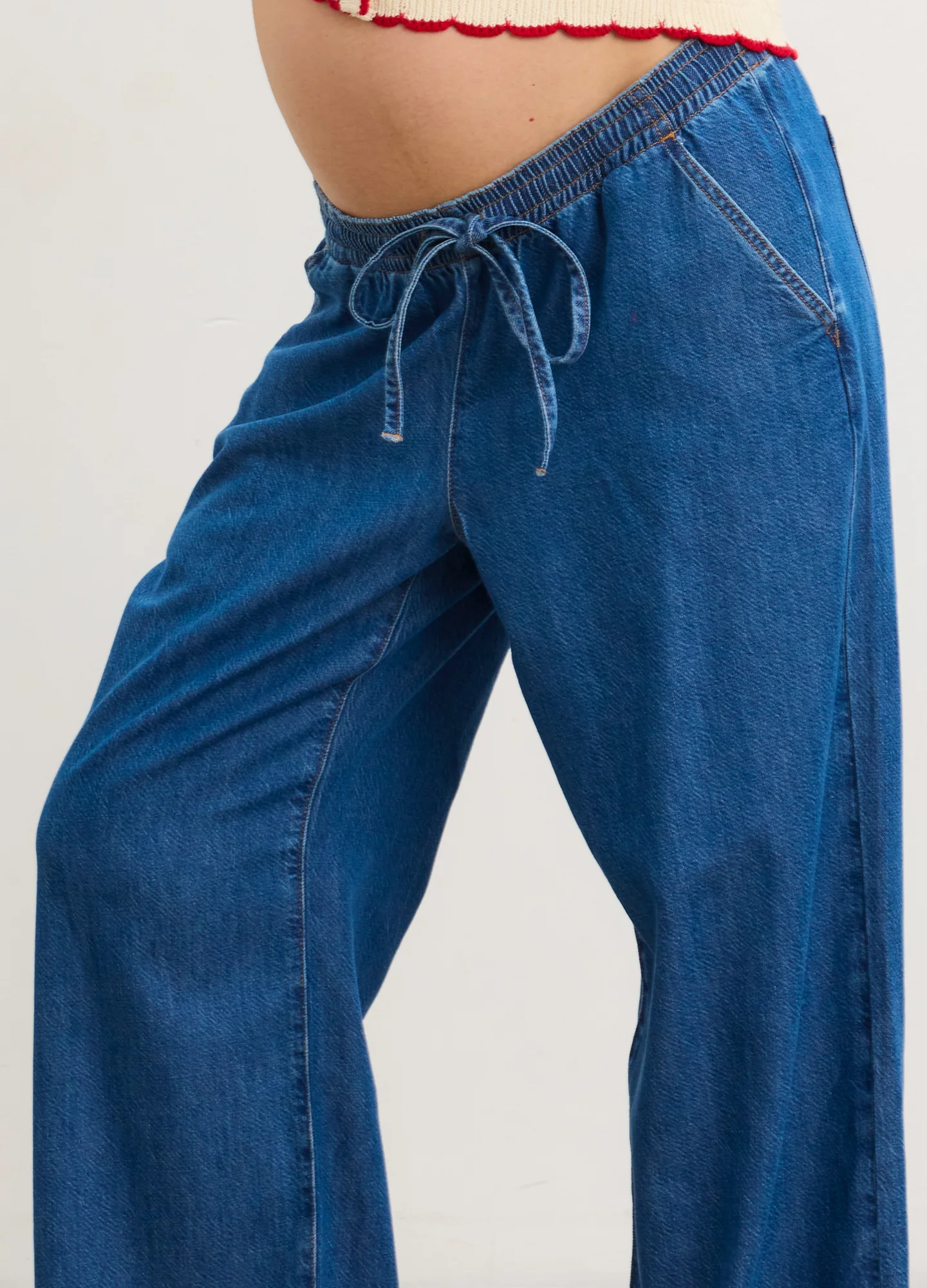 The Drapey Denim Wide Leg Pant - Image 3