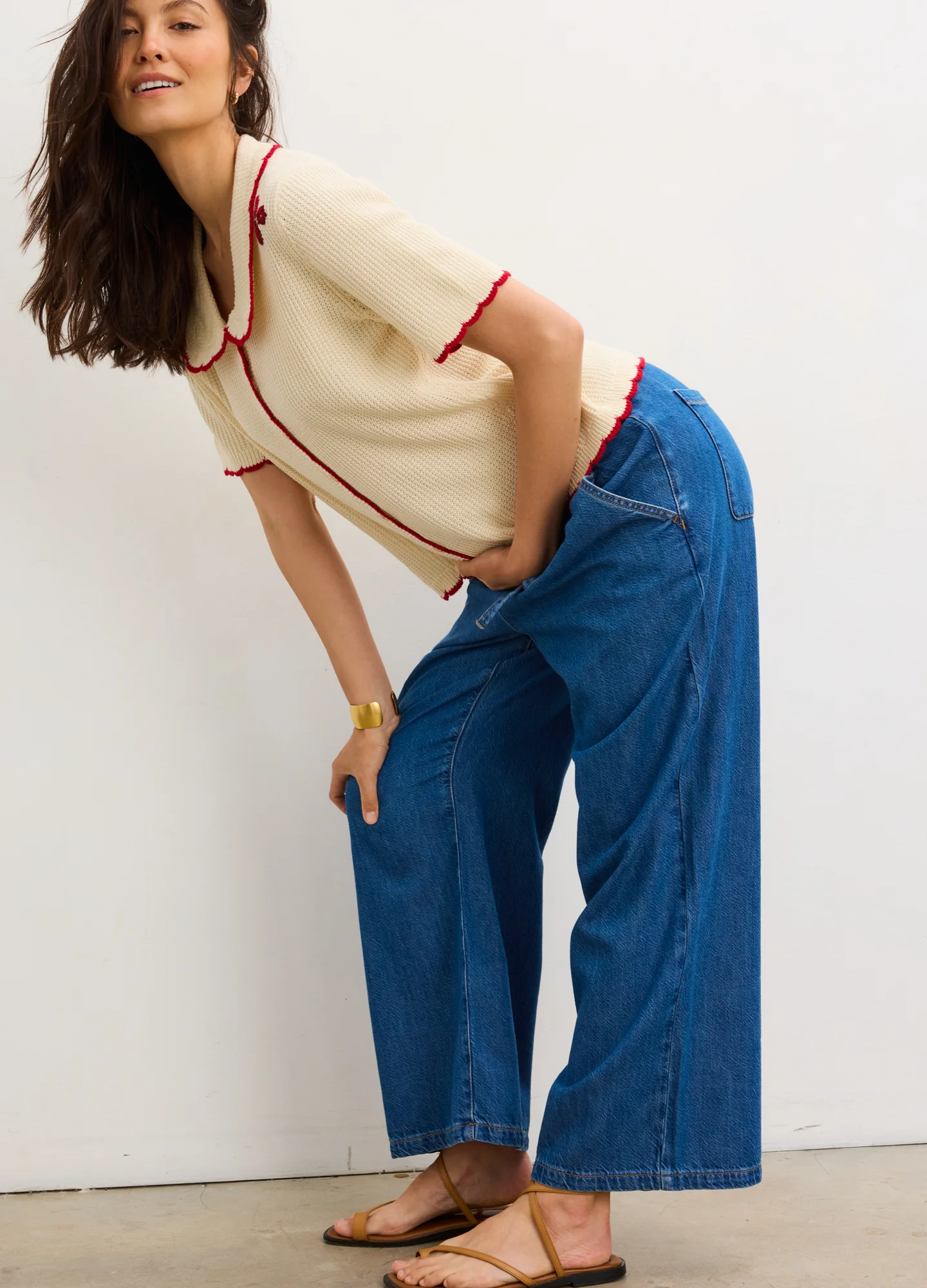 The Drapey Denim Wide Leg Pant - Image 4