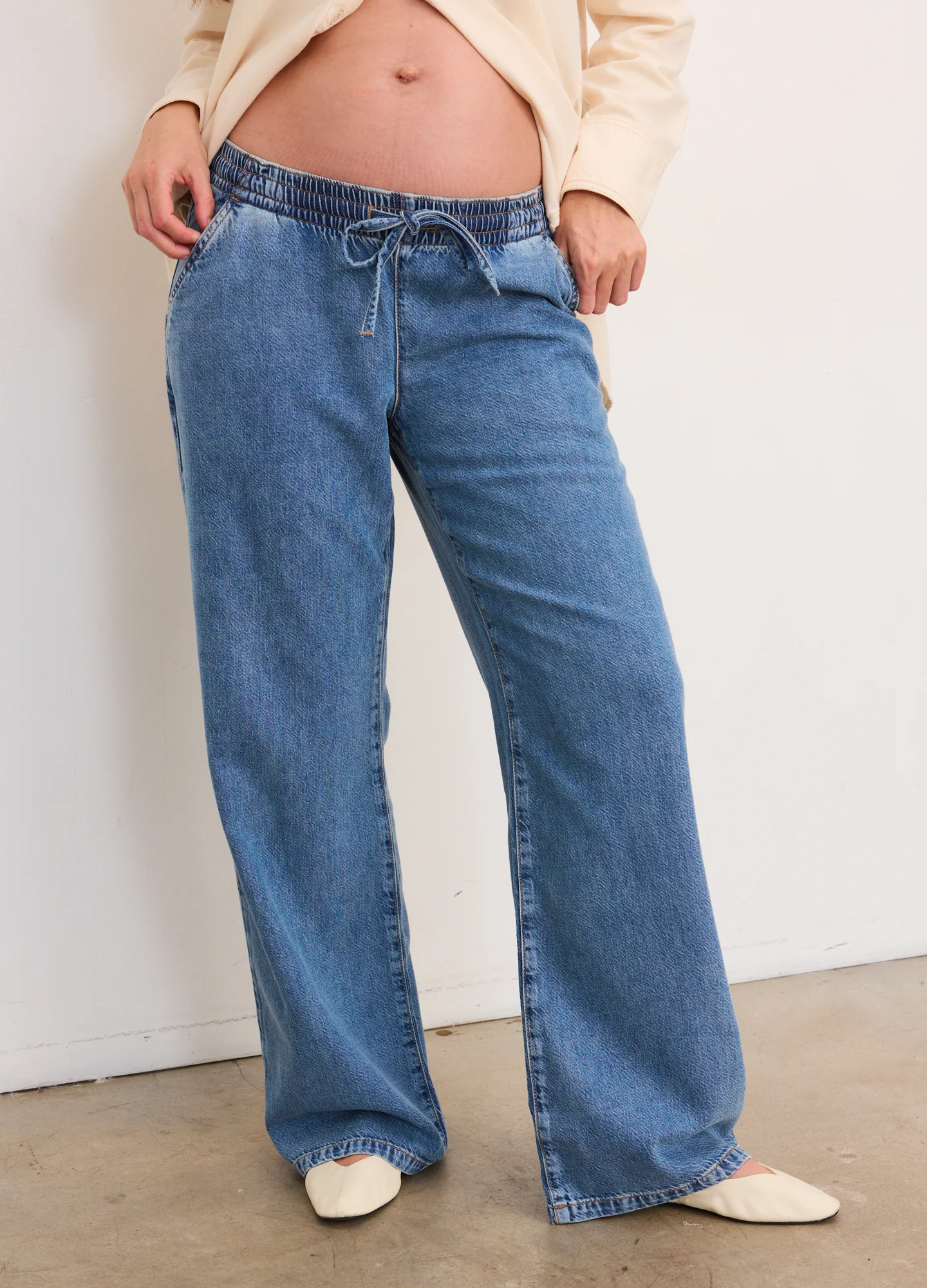 The Drapey Denim Wide Leg Pant - Image 2