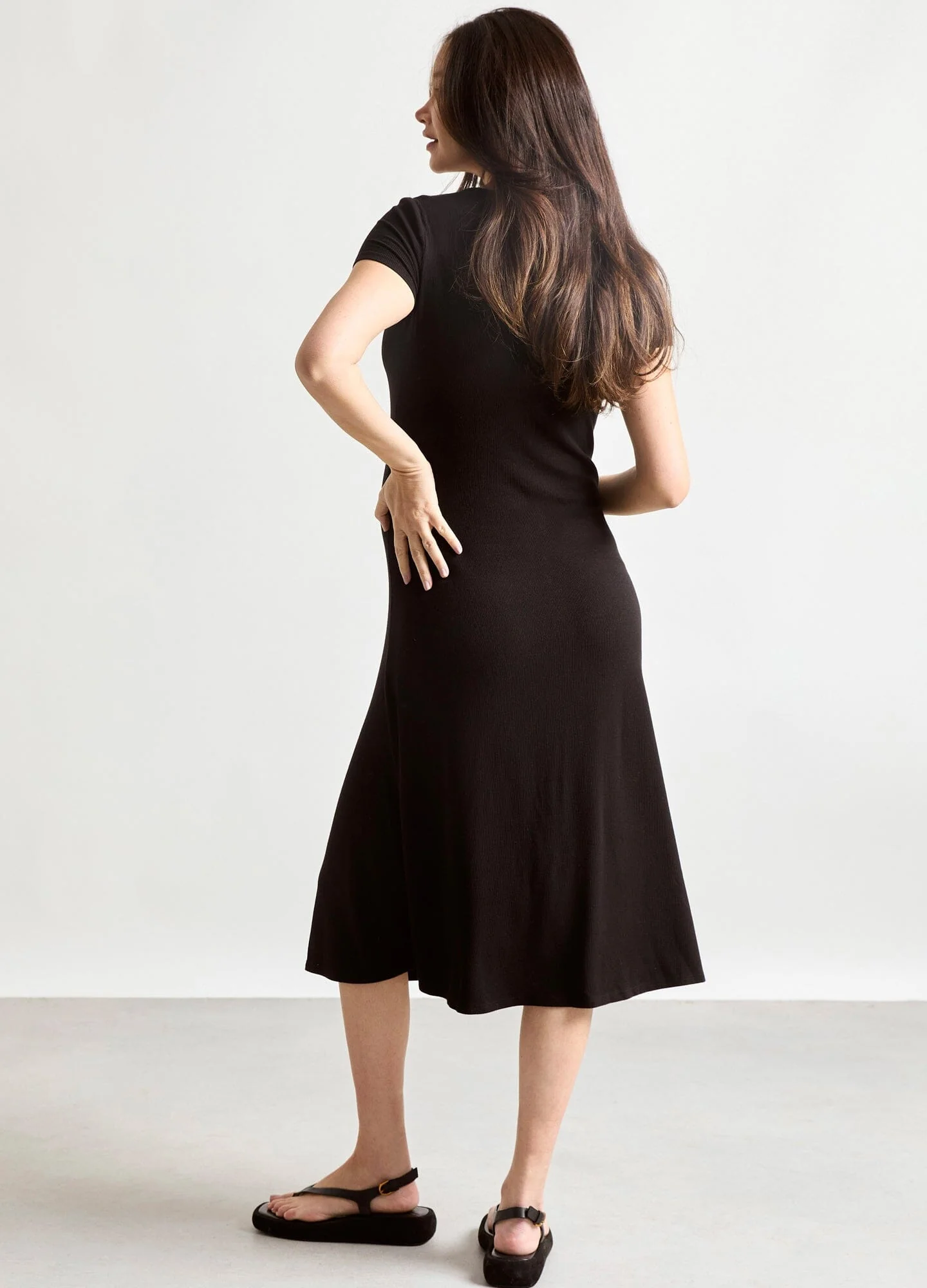 The Softest Rib Nursing Midi Dress - Image 3