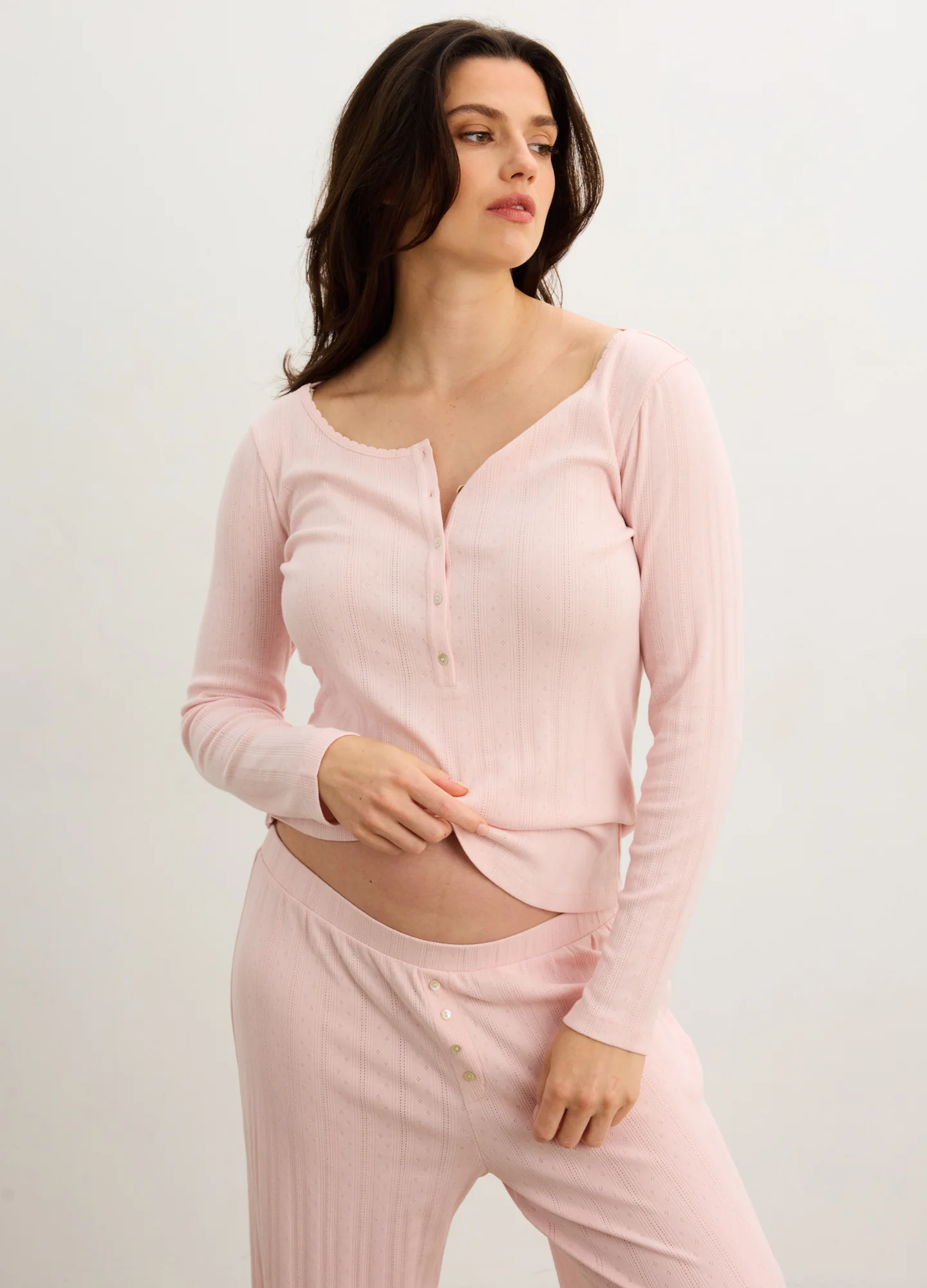 The Long Sleeve Pointelle Henley - Image 6