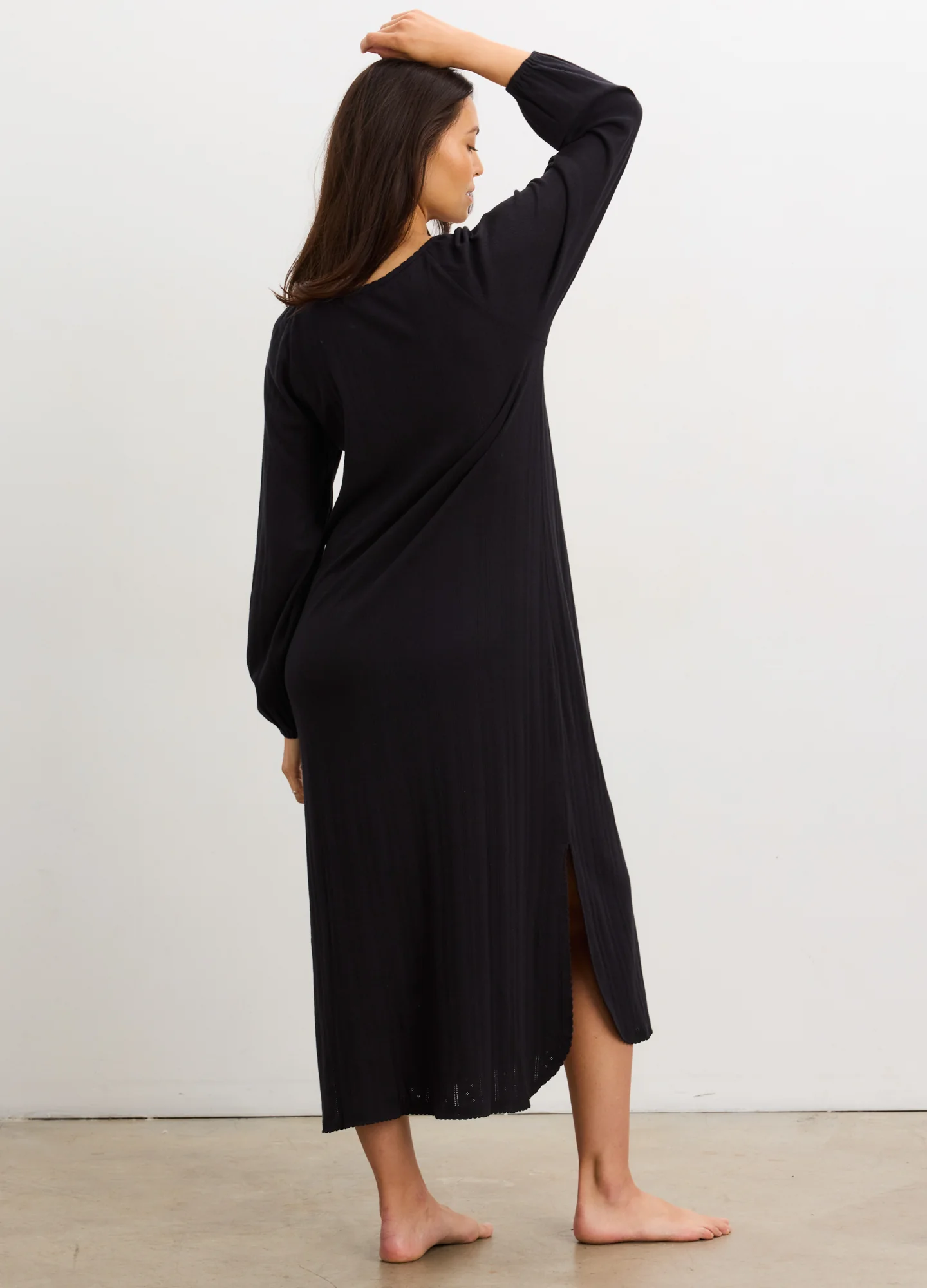 The Long Sleeve Pointelle Nightgown - Image 4