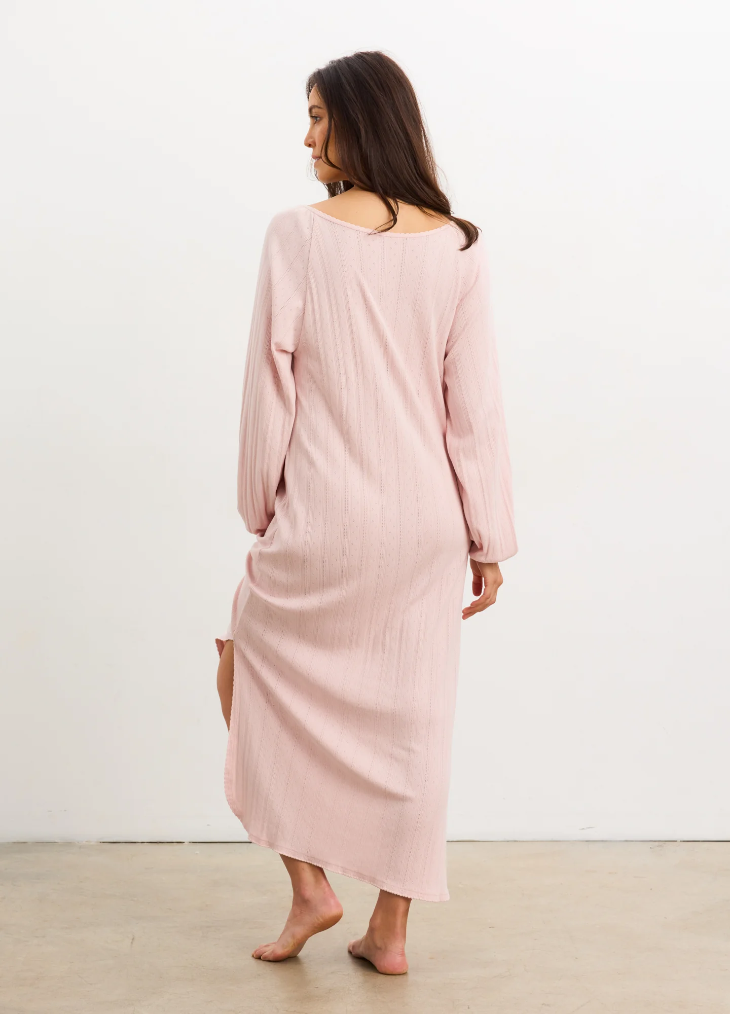 The Long Sleeve Pointelle Nightgown - Image 4