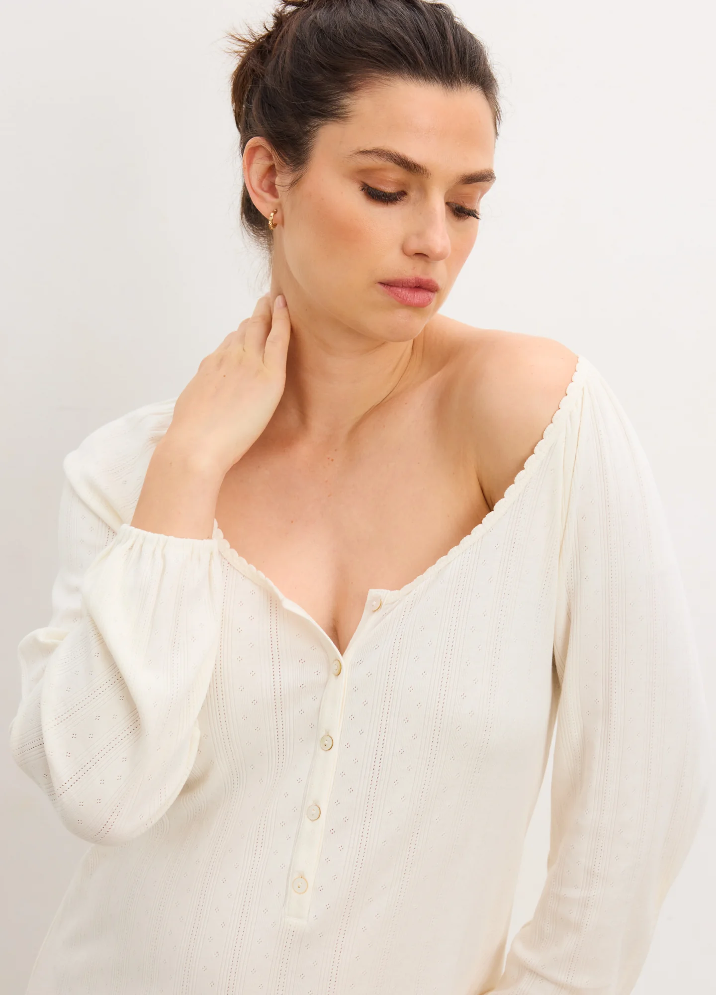 The Long Sleeve Pointelle Nightgown - Image 3