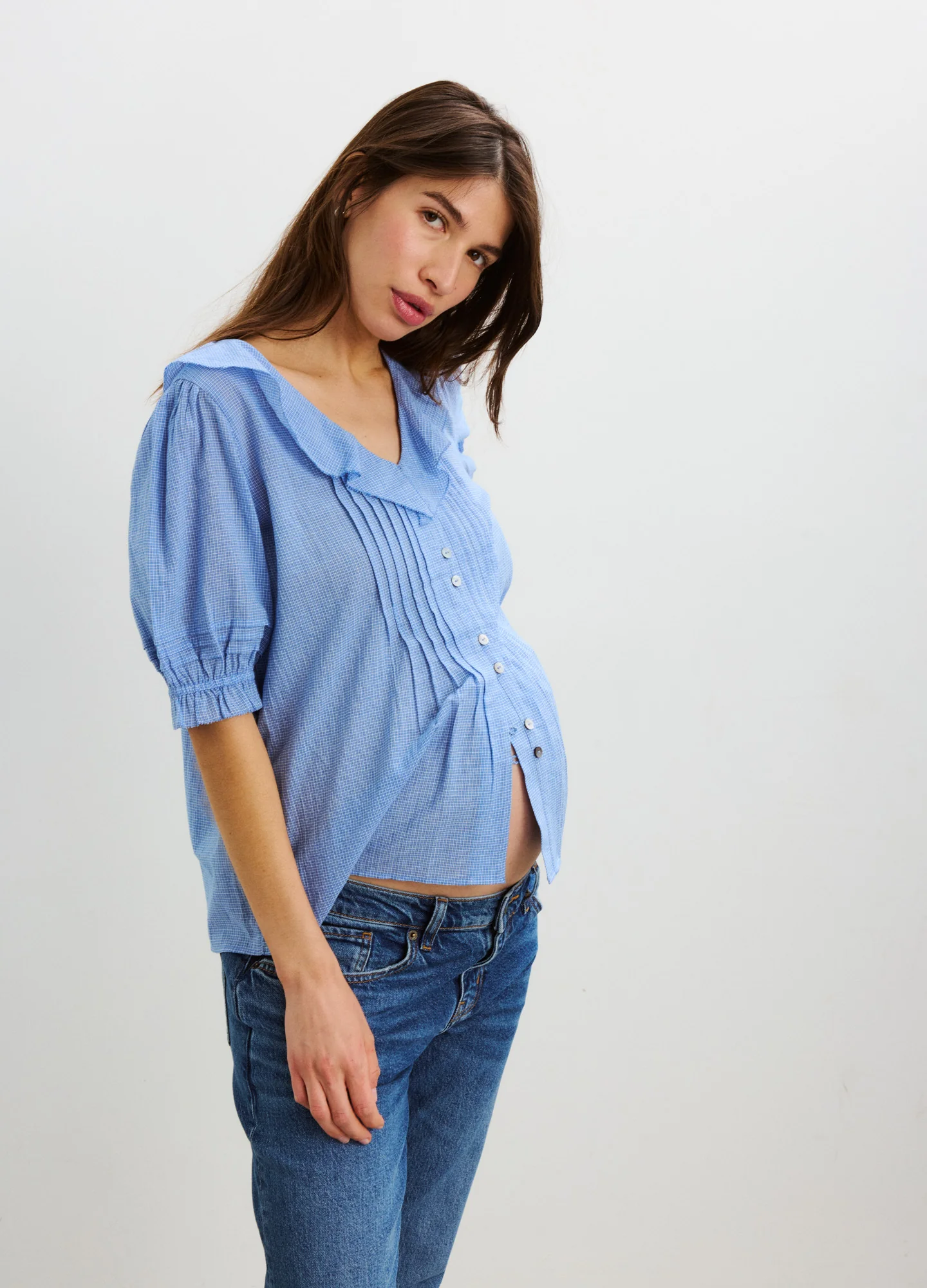 The Plaid Lou Lou Nursing Blouse - Image 2
