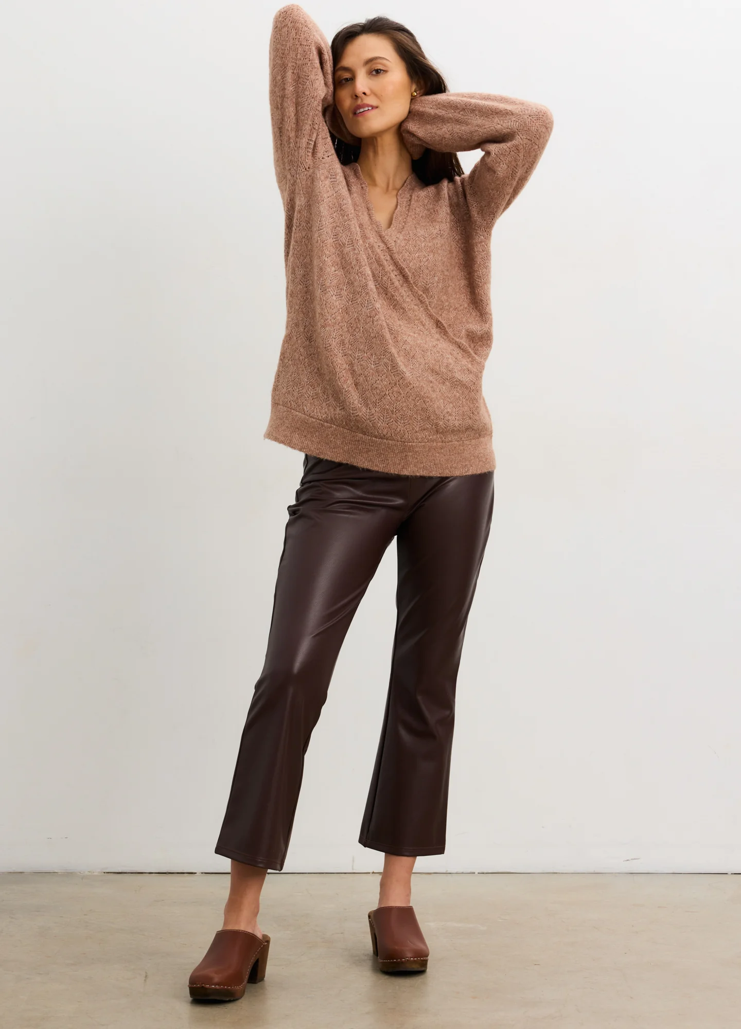 The Vegan Stretch Leather Crop Flare - Image 3