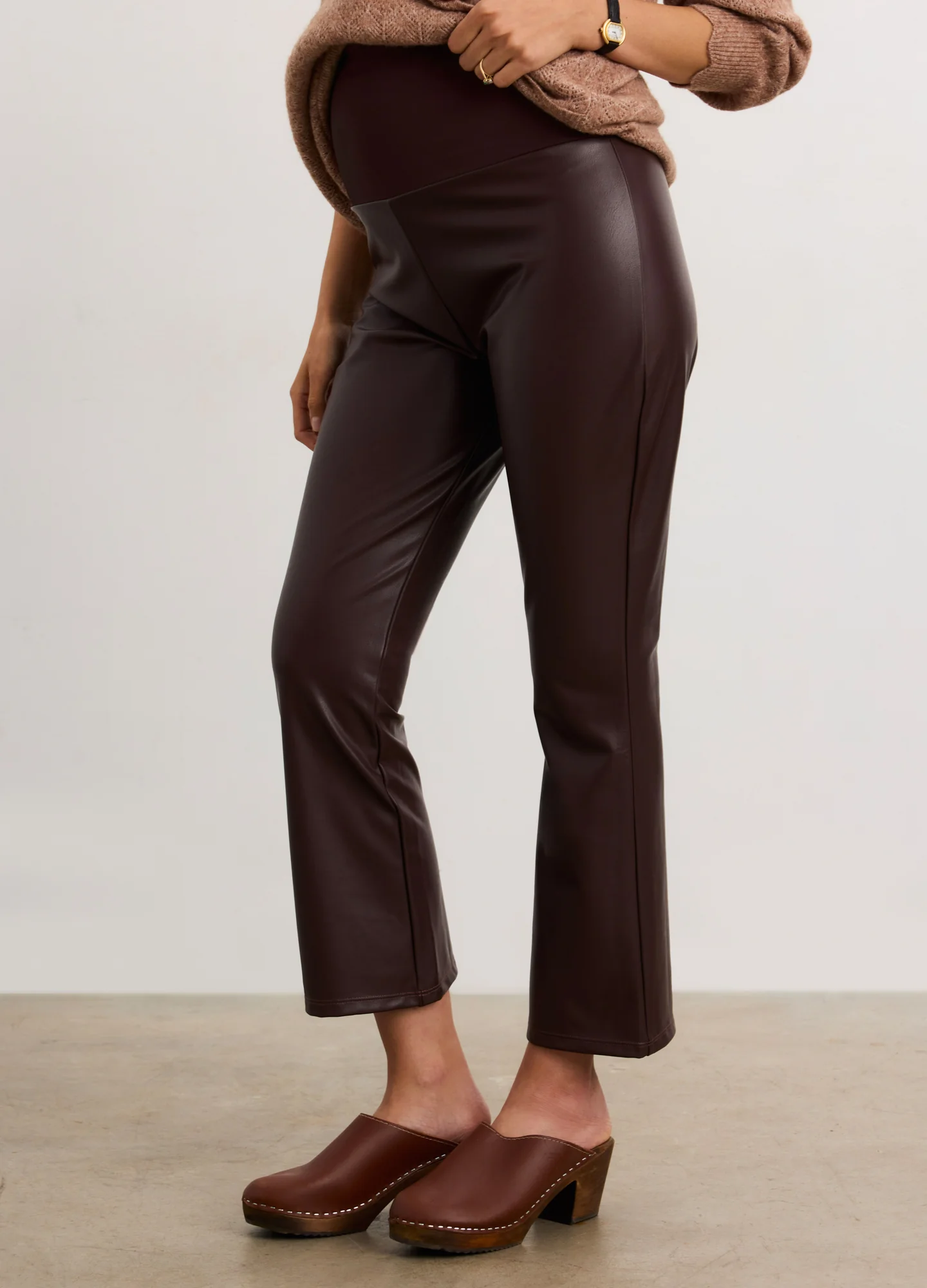 The Vegan Stretch Leather Crop Flare - Image 4